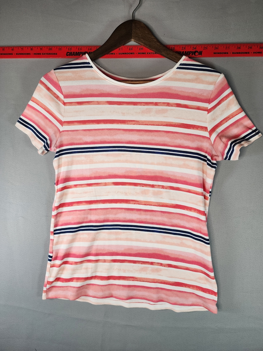 croft & barrow Pink, Navy & White Striped Short-Sleeve Tee